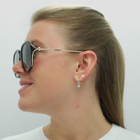 Alexander McQueen Sunglasses AM0374S 002 Brown Gold Brown Gradient