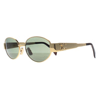Celine Sunglasses Metal Triomphe CL40235U 30N Shiny Endura Gold Green