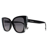 Burberry Sunglasses BE4393 Meryl 4051/81 Black with White Black Check Dark Grey Polarized