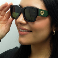 Gucci Sunglasses GG1663S 002 Havana with Green and Red Green