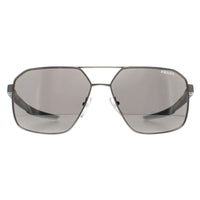 Prada Sport Sunglasses PS55WS 1BC07F Silver Light Grey Silver Mirror