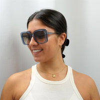 Chloe Sunglasses CH0125S 002 Blue Crystal Brown Gradient