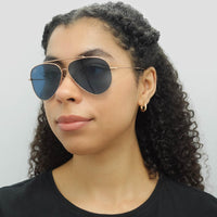 Ray-Ban Sunglasses RB0101S Aviator Reverse 92023A Rose Gold Blue