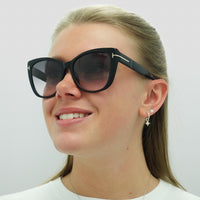 Tom Ford Sunglasses FT0937 Nora 01B Shiny Black Smoke Gradient