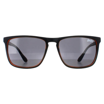 Superdry Sunglasses Stockholm 104 Matte Black Orange Dark Grey