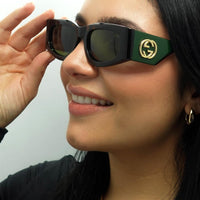 Gucci Sunglasses GG1664S 002 Havana with Green and Red Green