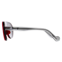 Moncler Sunglasses ML0052 66C Shiny Red and Grey Transparent Grey Mirror