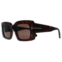 Tom Ford Sunglasses Brigitta FT1188 52E Shiny Dark Havana Light Brown