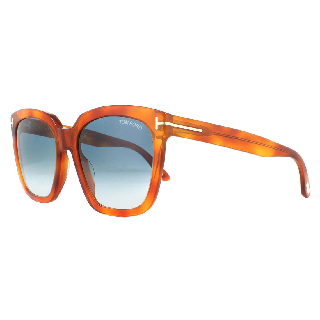 Tom Ford Sunglasses Amarra FT0502 53W Blonde Havana Gradient Blue