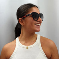 Gucci Sunglasses GG0163SN 003 Black with Red and Green Brown Gradient