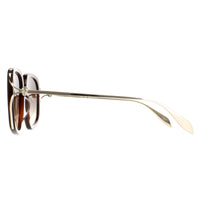 Alexander McQueen Sunglasses AM0374S 002 Brown Gold Brown Gradient