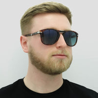 Persol Sunglasses PO0714 24/S3 Brown Havana Blue Gradient Polarized Folding 54mm