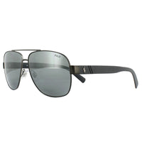 Polo Ralph Lauren Sunglasses PH3110 91576G Semi Shiny Dark Gunmetal Silver Mirror