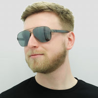 Polo Ralph Lauren Sunglasses PH3110 91576G Semi Shiny Dark Gunmetal Silver Mirror