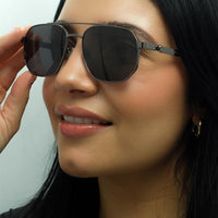 Alexander McQueen Sunglasses AM0458S 001 Ruthenium Grey