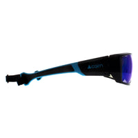 Cairn Sunglasses Skim 102 Matte Black Azure Flash Blue Mirrored Hydrophobic Watersports