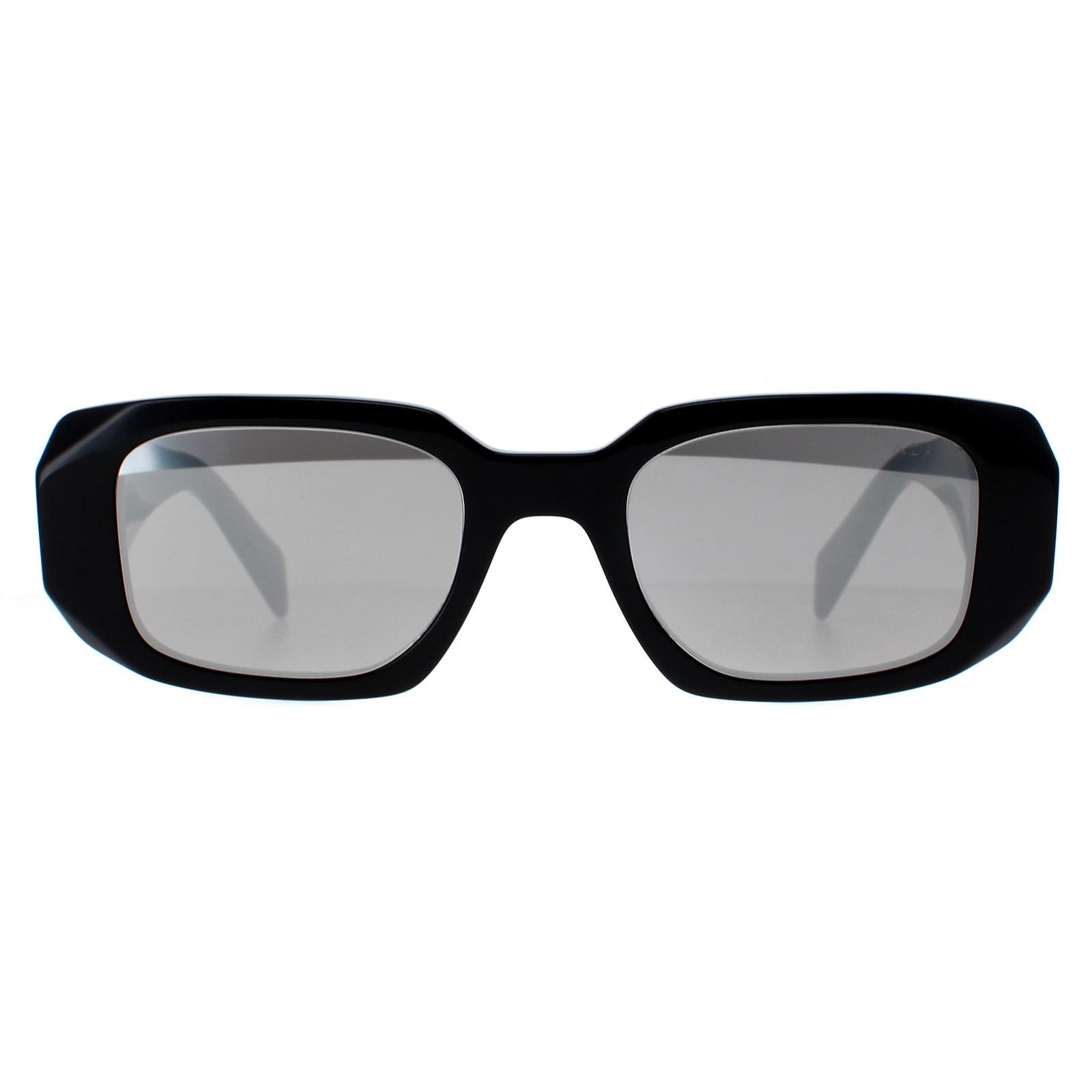 Prada Sunglasses PR17WS 1AB2B0 Black Light Grey Mirror 