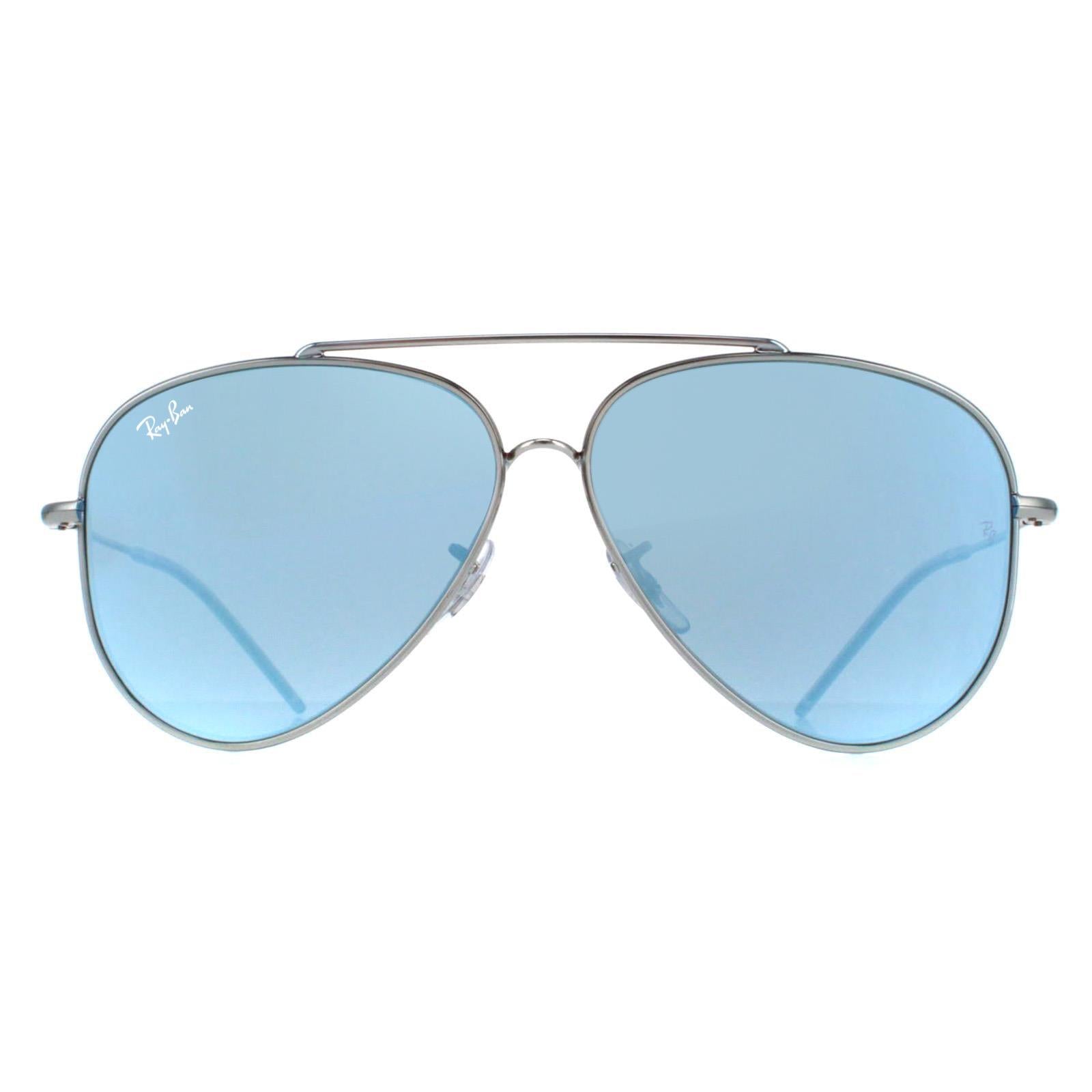 Ray-Ban Sunglasses RB0101S Aviator Reverse 003/GA Silver Blue