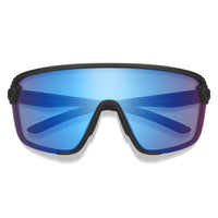 Smith Sunglasses Bobcat 003 G0 Matte Black ChromaPop Low Light Rose Blue Mirror