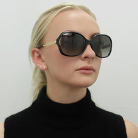 Gucci Sunglasses 0076S 002 Black Gold Grey Gradient
