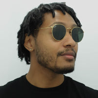 Ray-Ban Sunglasses Round Flat Lenses 3447N 001 Arista G-15 Green