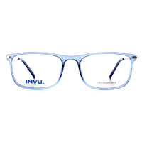 INVU Glasses Frames B4135 C Transparent Blue Dove Silver Men Women