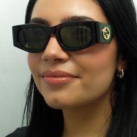 Gucci Sunglasses GG1664S 002 Havana with Green and Red Green