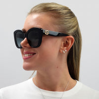 Gucci Sunglasses GG0327S 001 Black Grey Gradient