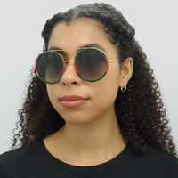 Gucci Sunglasses GG0061S 003 Gold Green and Red Green Gradient