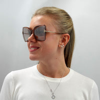 Tom Ford Sunglasses Gia FT0766 57G Shiny Beige Brown Mirror