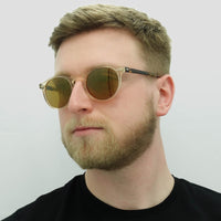 Oliver Peoples Sunglasses Gregory Peck 5217 1485W4 Honey Dark Brown Gold Mirror