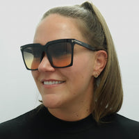 Tom Ford Sunglasses Sabrina 02 FT0764 01B Shiny Black Grey Smoke Gradient