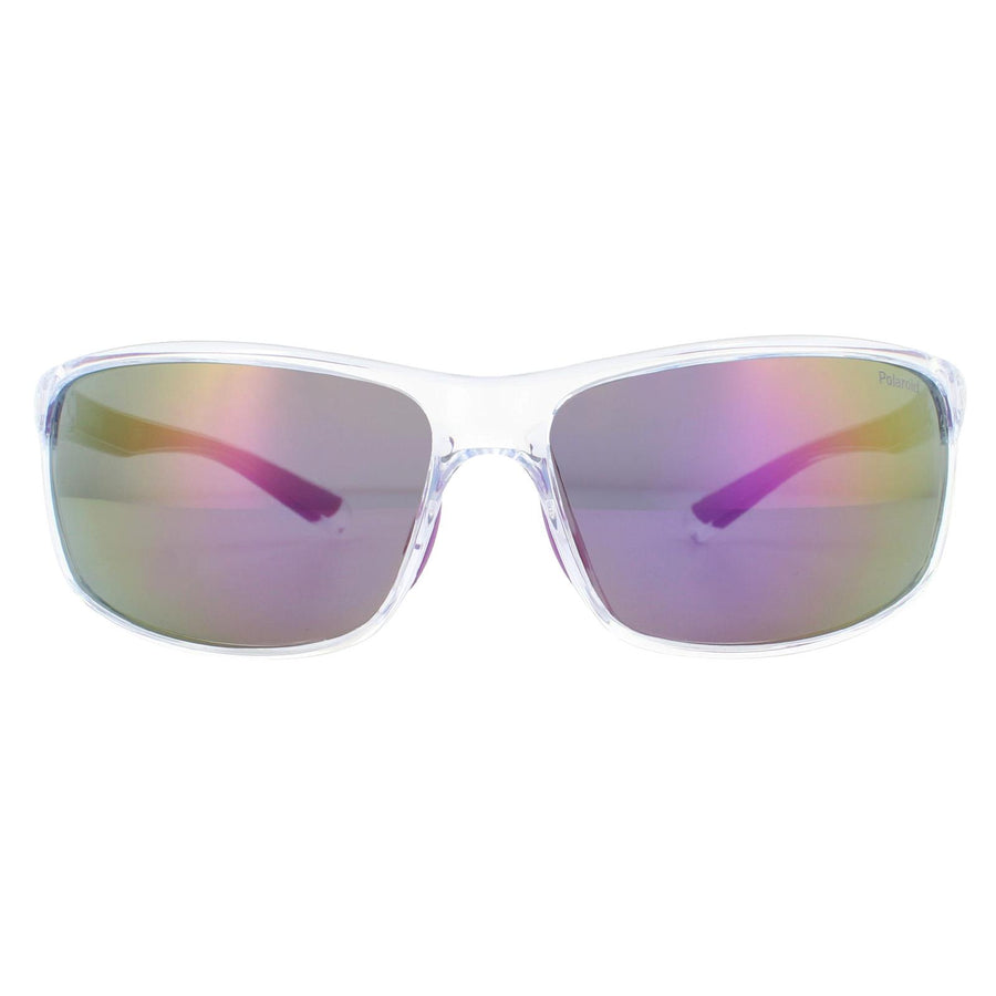 Polaroid Sport PLD 7036/S Sunglasses Crystal and Lilac Grey Pink Mirror Polarized
