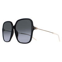 Gucci Sunglasses GG1267S 001 Shiny Black and Gold Grey Gradient