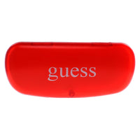 Guess small transparent red plastic clamshell glasses case for childrens glasses