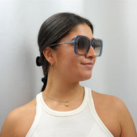 Chloe Sunglasses CH0125S 002 Blue Crystal Brown Gradient