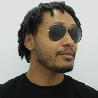 Ray-Ban Sunglasses Aviator Full Colour RB3025JM 919671 Black On Gold Grey Gradient