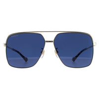 Gucci Sunglasses GG1099SA 002 Shiny Endura Gold Solid Blue