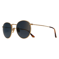 Ray-Ban Sunglasses RB8248 Round Titanium 9217T0 Brushed Gold Blue Mirror Gold Polarized