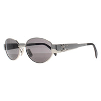 Celine Sunglasses Metal Triomphe CL40235U 16A Shiny Palladium Smoke Grey