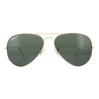 Ray-Ban Sunglasses Aviator 3025 Gold Green Polarized 001/58 62mm