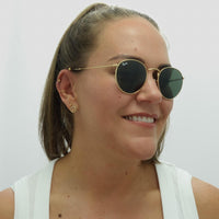 Ray-Ban Sunglasses Round Metal 3447 001 Gold Green 50mm