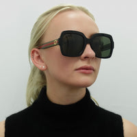 Gucci Sunglasses GG0036SN Black Green Glitter and Red Green