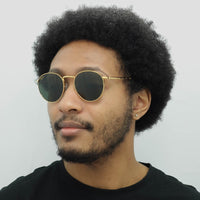 Ray-Ban Sunglasses RB3637 New Round 919631 Gold Green