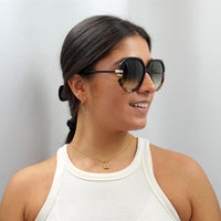 Chloe Sunglasses CH0105S 002 Shiny Black and Tortoise Green Gradient