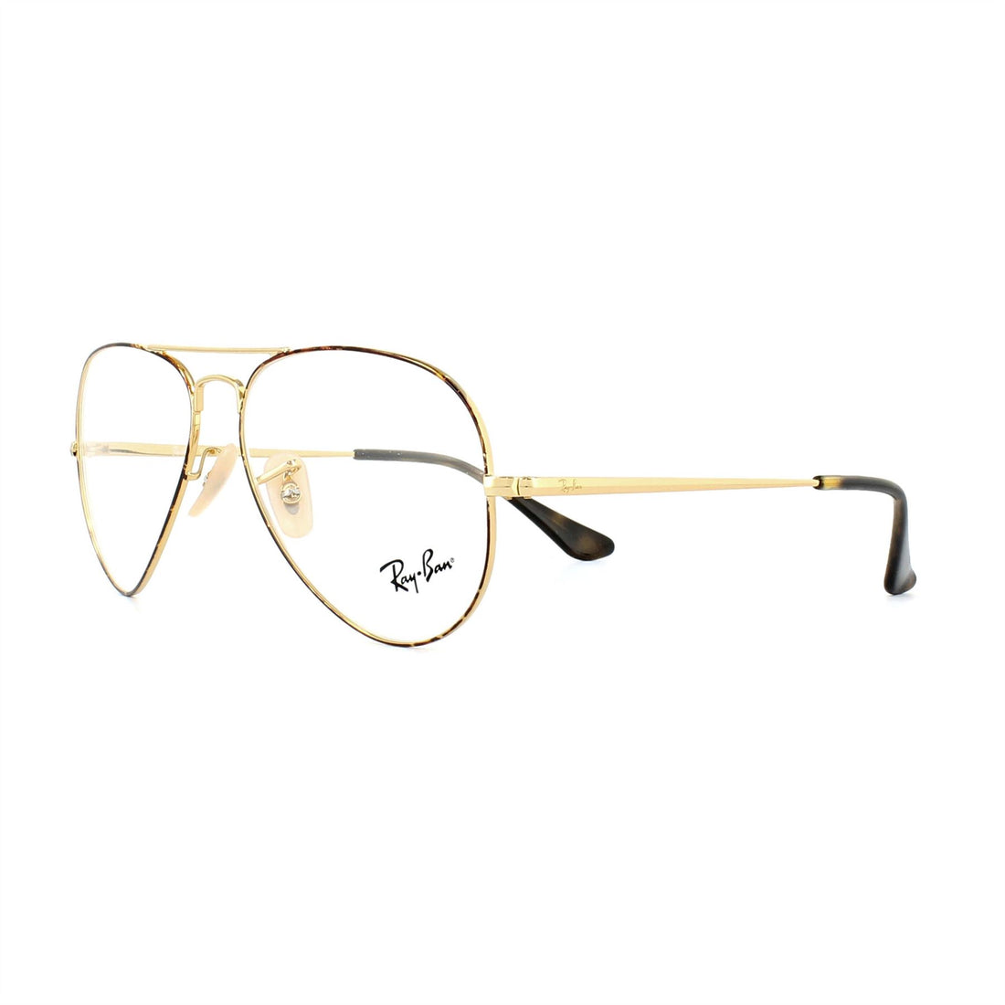 Ray-Ban 6489 Aviator Glasses Frames Gold Top on Havana 58
