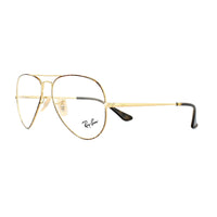 Ray-Ban 6489 Aviator Glasses Frames Gold Top on Havana 58