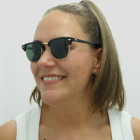 Ray-Ban Sunglasses Clubmaster 3016 W0365 Black Green G-15 Small 49mm