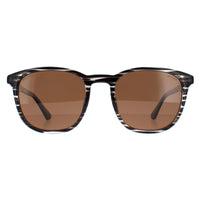 Police Sunglasses SPLF18E 6BZP Striped Grey Brown Polarized