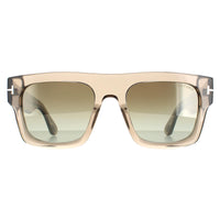Tom Ford Sunglasses Fausto FT0711 47Q Light Brown Transparent Green Gradient